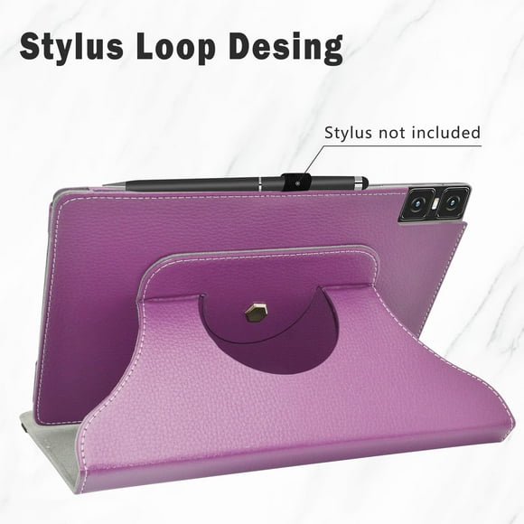 360 Degree Rotary Rotating PU Leather Cover For 10.5" TECLAST T45HD Tablet Purple