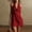 Red#14, variant on Yteetum Dresses for Women Sleeveless Halter Neck Mini Dress Sundress Summer Casual Solid Cowl Neck Wedding Guest Dresses Evening Gown