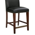 thumbnail image 7 of Blaire Stationary Brown Faux Leather Counter Stool with Antique Brass Nailheads - Elegant Kitchen & Bar Seating, 24.5" Seat Height, Espresso Wood Base, Vietnam Made, 7 of 7