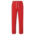 thumbnail image 5 of Gvdentm Boys Uniform Pants Baggy Sweatpants for Boys Loose Fit Straight Leg Cargo Sweat Pants Elastic Waist Trousers Streetwear with Pockets(Red,15-16 Years), 5 of 5