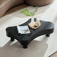 thumbnail image 3 of GZXS 42.52" Modern Handcrafted MDF Coffee Table with Sturdy Rubber Wood Legs, Easy Assembly (Black), 3 of 7