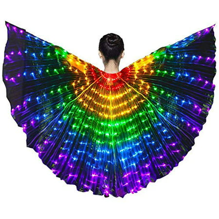 MOSTOP LED Butterfly Isis Wings Color Dancing Luminous Wings Costumes with Telescopic Stick for Belly, Stage Shows, Kids Children Girls