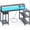 Grey, variant on Amadwell 47 Inch L Shaped Desk with LED Strip, Corner Gaming Desk with Power Outlet, Drawer & Shelves