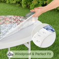 thumbnail image 5 of Pioneer Flower Floral Print Pattern Round Fitted Tablecloth with Elastic Edge,Dining Table Cover Waterproof,Outdoor Round Tablecloth for Camping,Dining,Indoor and Outdoor, 5 of 7