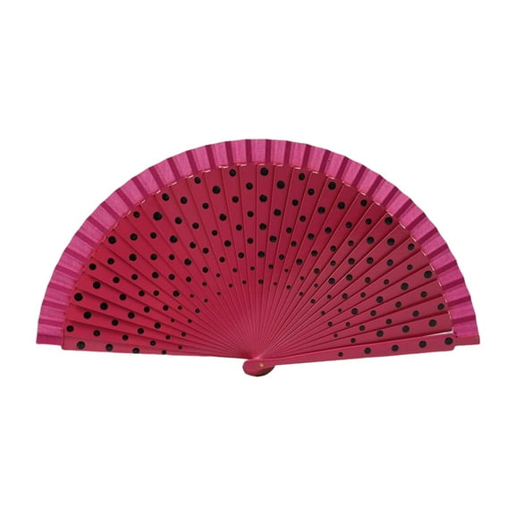 Tizuqe Dots Pattern Wood Folding Fan Clothing Accessories Flamenco Spanish Classical Dance Performances Handheld Fan Hand Fan