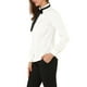 thumbnail image 4 of Blusa de oficina para mujer Allegra K, con cuello de volantes, de manga larga, con cintilla y botones, color blanco, talla L, 4 of 7