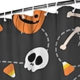 thumbnail image 3 of Halloween Aesthetic Shower Curtain Skeleton Spider Web Print Retro Horror Themed Artwork,72x72in Shower Curtain, 3 of 6