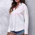 thumbnail image 4 of Women Multiple Sizes Sexy Flowy Nature Solid Color Long Sleeve 100%Polyester Blouse(White,S), 4 of 5