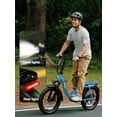 thumbnail image 5 of ESKUTE D200 Electric Bike for Adults 1200W Peak Motor 28 Mph, Folding Fat Tire E‑Bike, 48V 10.4Ah Up to 55 Miles, 7‑Speed Step‑Through Cargo E Bicycle, NFC Unlock, Blue with Front Basket, UL2849, 5 of 7