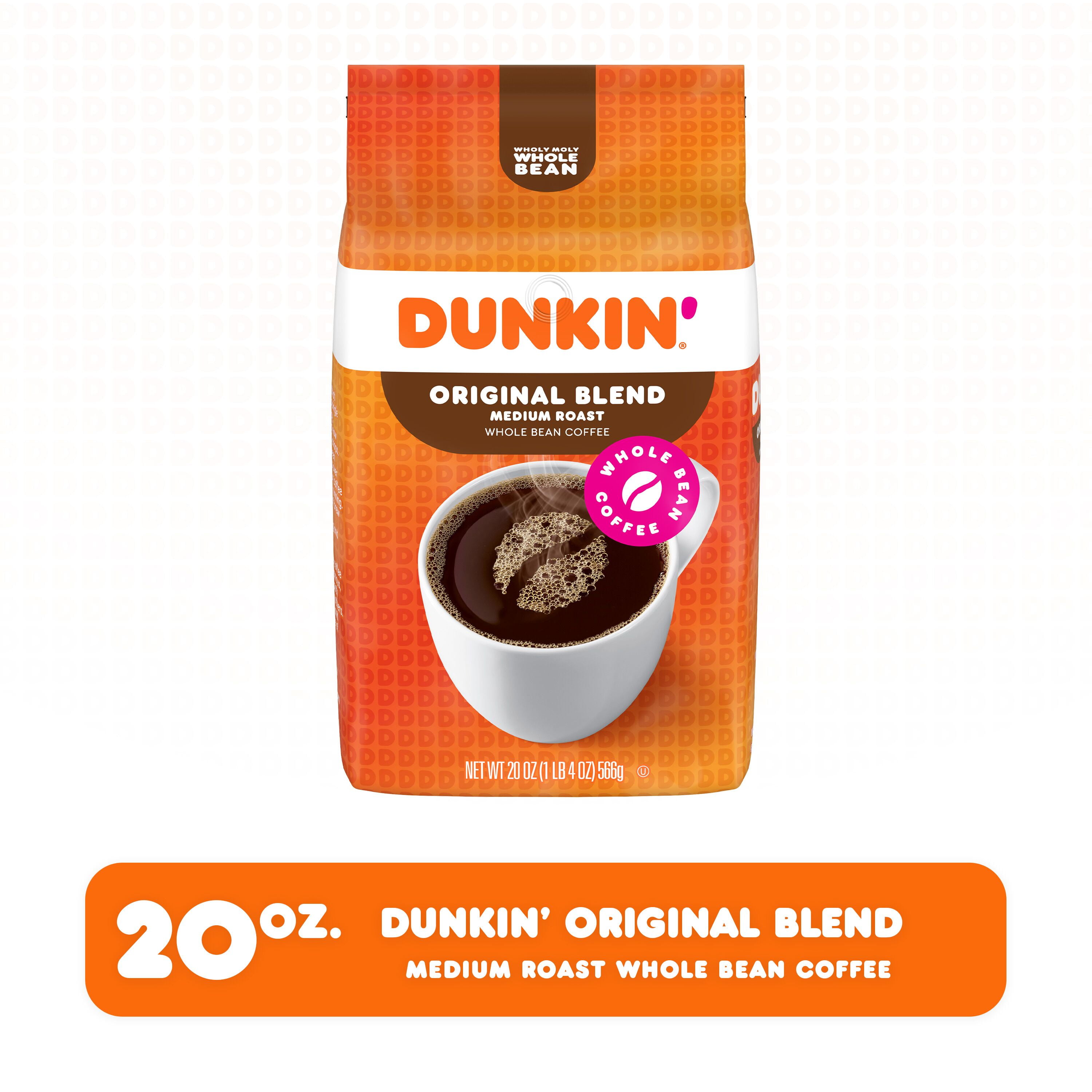Dunkin' Original Blend Whole Bean Coffee, 20 Ounces