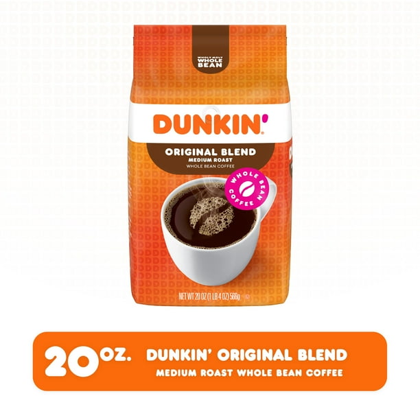 Dunkin' Original Blend Whole Bean Coffee, 20 Ounces