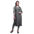 thumbnail image 1 of Bimba Kurti Longue Droite pour Femmes Imprimée Indienne en Rayonne Slub Tunique à Manches 3/4, 1 of 6