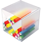 Deflect-O® Stackable Cube With X Divider, 6H x 6W x 6D, Clear