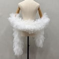 thumbnail image 2 of Detachable Tulle Boa Shawl, White Bridal Ruffle Cape, 11.81x78.74inch, 2 of 7