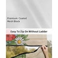 thumbnail image 6 of 4th of July RV Awning Sun Shade Screen 9'X7' Poppy Vase American Flag Mesh Sunscreen Patriotic Stars Daisy Awning Shade Screen with Zipper UV Blocker Completed Kits for RV Motorhome Camper, 6 of 7