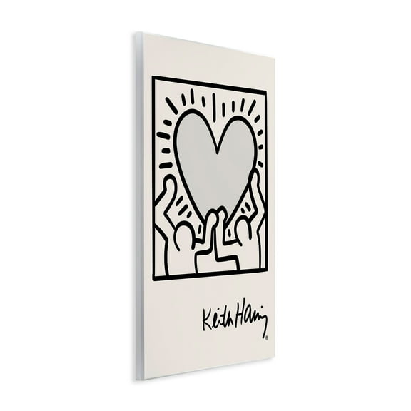 Stupell Industries Contemporary People Outline Heart Symbol Keith Haring Wood Wall Art, 10 x 15, Design by Ros Ruseva