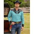 thumbnail image 4 of COOFANDY Men's Embroidered Shirt Casual Retro Button Down Wedding Shirt Slim Fit, 4 of 6