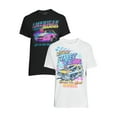 thumbnail image 2 of Humor Men's & Big Men's Street Racing and American Thunder Graphic T-Shirts, 2-Pack, 2 of 6