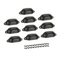 thumbnail image 1 of Unique Bargains Cup Drawer Pull Kitchen Cabinet Handles Black, 83mm Hole Centers, 10pcs, 1 of 4