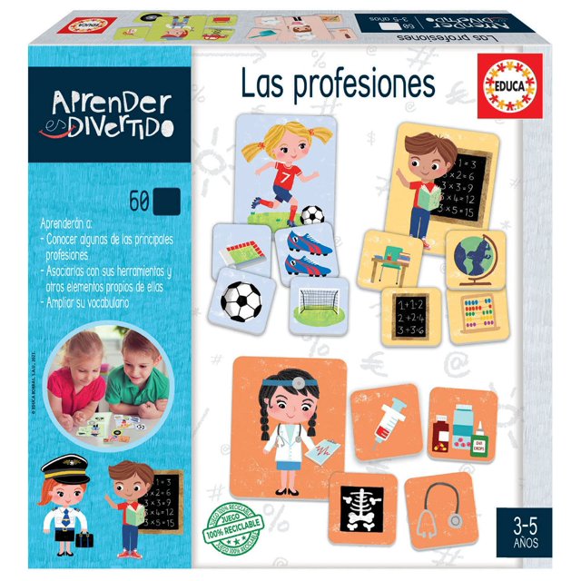Educa Aprender ES Divertido. Las Profesiones. Juego Educativo para Niños. A partir de 3 años. 19096 Aprender es divertido. Las Profesiones. Juego educativo para niños. Edades, variadas
