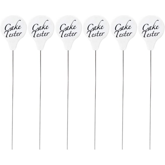 6PCS Reusable Cake Tester Needles Stainless Steel Cake Tester Probe Skewer Baking Pick Sticks Tool for Home Bakery Muffin Bread Cake (195mm)