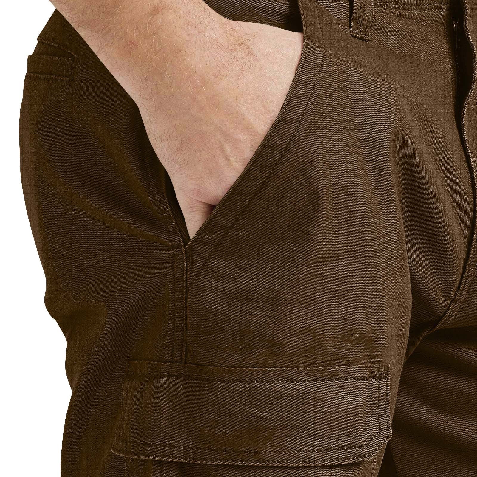 IYTR Men's Classic Cargo Stretch Short Pants Casual Solid Color Cargo Shorts Summer Outdoor Hiking Short Pants with Pockets (Coffee,XXL)