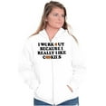 thumbnail image 3 of Work Out Because Really Like Cookies Womens Plus Size Graphic Zipper Hoodie Brisco Brands 2X, 3 of 5