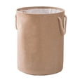 thumbnail image 7 of Hvmvliv Laundry Basket Foldable with Protective Sisal Rope Handle, Canvas Dirty Laundry Hamper for College Dorms Bathroom Bedroom, Large Capacity 50x40cm Beige, 7 of 7