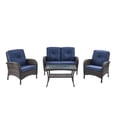 thumbnail image 2 of PARKWELL 4-Piece Outdoor Patio Conversation Furniture Set for Backyard, Deck w/Armchairs,Loveseat,Coffee Table, All-Weather Wicker Sectional Seating Group with Cushions, 2 of 9