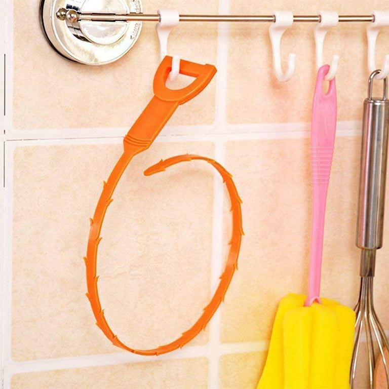 6pcs Hair Snake Tool Drain Opener Hair Clog Remover Sink Snake for Sewer Kitchen Sink Bathroom Tub Toilet Clogged Drains Relief Cleaning Tool, Size