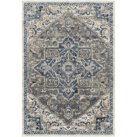 BoutiqueRugs Taligaman Traditional Area Rug - Blue, Cream, Navy - 2' x 2'11"