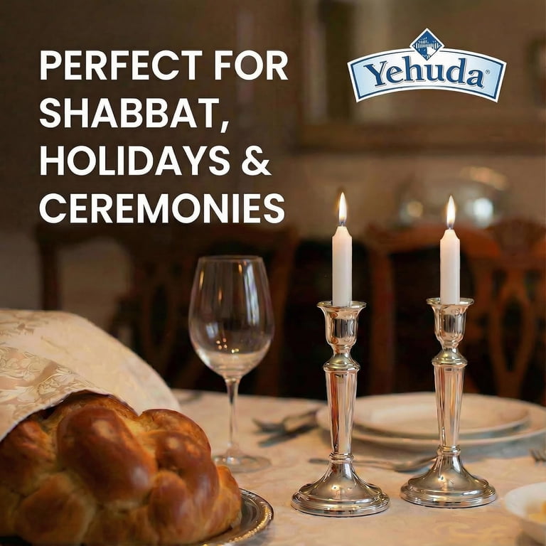 White Shabbat Taper Candles, 72 Count, 3 Hour Burn photo 3