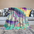 thumbnail image 2 of Chilfamy Unicorn Blanket, Rainbow Pink Unicorn Blanket for Girls Women Kids, Soft Flannel Cute Purple Unicorn Throw Blanket for Bed Living Room Couch, 2 of 6