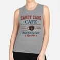 thumbnail image 2 of Candy Cane Cafe Women's Muscle Tank Small Heather Grey, 2 of 5