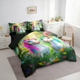 thumbnail image 3 of Castle Fairy Kawaii Unicorn 7-Piece Twin Bedding Set for Kids Teens, 3 of 8
