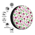 thumbnail image 4 of Fuzoiu Tulips Flowers Print Universal Spare Tire Cover with Buckle Strap, Waterproof Wheel Covers for Jeep, Trailer, RV, Truck and All Car-17 inch, 4 of 6
