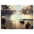thumbnail image 2 of Rocky Seashore under Clouds Panorama - Impression sur Toile de Plage Moderne, 2 of 3