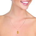 thumbnail image 2 of Galaxy Gold GG 14K Rose Gold Citrine Pendant Necklace - November Birthstone - Warmth & Prosperity - 16" to 24" - Fine Jewelry for Women, 2 of 2