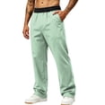 thumbnail image 2 of Men's Lightweight Quick Dry Hiking Running Pants Outdoor Sports Breathable Zipper Pockets Athletic Workout Pants Mint Green 3XL, 2 of 7
