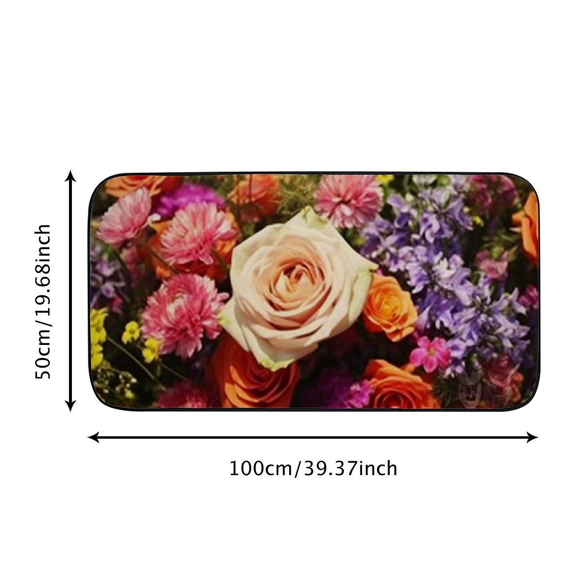 PHYHOO Doormat Floor /Mat - Bouquet Cut Flowers Colorful Roses Color Flowers Decorative Door Mat, Door Mat with Non-Slip Rubber Backing, Easy Cleaning, Traps Dirt, for Entry, Patio