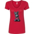 thumbnail image 3 of Inktastic Scottie Dog in Plaid Women's V-Neck T-Shirt, 3 of 5