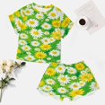 thumbnail image 4 of Floral Colorful Flower Pajama Set for Women 2 Piece Sleepwear Loungewear Short Sleeve, 4 of 7