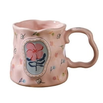 Uxgjfwu Ceramic Mug Home Coffee Cup Exquisite Milk Cup Breakfast Cup for Women Kitchen Use Dishwasher Safe Daily Drinkware