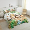 thumbnail image 5 of Manfei Elephant Lion Monkey Giraffe 3 Pieces Queen Comforter Set,Woodland Animal Ultra Soft Bedding Sets,Chic Flower Bedding Comforter Set,Ultra Soft Wildlife Room Decor,Reversible, 5 of 8