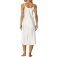 thumbnail image 3 of INSPIRE CHIC Women's Satin Nightgowns V-Neck Camisole Lounge Pajamas Long Silky Dress S White, 3 of 6