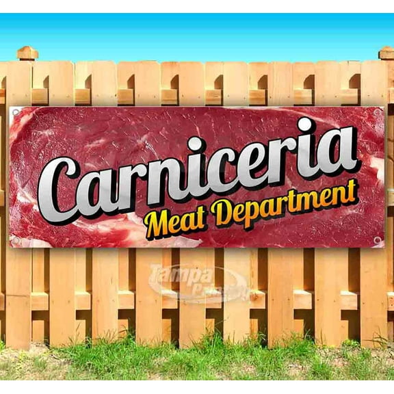 Carniceria Meat Department 13 oz Vinyl Banner With Metal Grommets