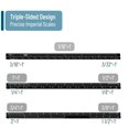 thumbnail image 4 of - Small Architectural Scale Ruler, Aluminium, 6 Inch, 2 Pack, Black and Blue, Pocket Size Ruler, Triangle Ruler, Metal Ruler Set, Architect Scale Ruler for Blueprints, 4 of 9