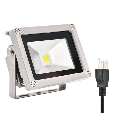 Outdoor Led Flood Light 10w Daylight White 6500k Waterproof Security Lights With 3 G Us Plug