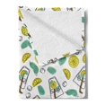 thumbnail image 2 of Cartoon Soft Flannel Fleece Throw Blanket, Summer Themed Glass of Mojito Hand Drawn Ice Cubes Limon Slices and Leaves, Cozy Plush for Indoor and Outdoor Use, 50" x 70", Multicolor, by Ambesonne, 2 of 5
