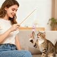 thumbnail image 3 of Cat Wand Toy Cat Fishing Pole Toy Gray Cat Wand Interactive Play Toy Teaser Portable Cat Teaser Fish Colorful Balls Cats , 16" Gray, 3 of 4